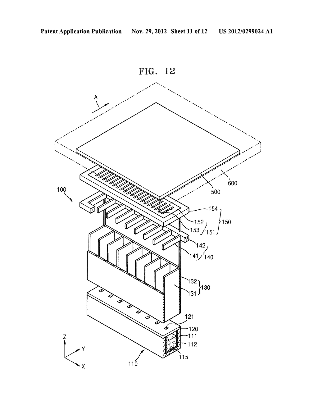 PATTERNING SLIT SHEET ASSEMBLY, ORGANIC LAYER DEPOSITION APPARATUS, METHOD     OF MANUFACTURING ORGANIC LIGHT-EMITTING DISPLAY APPARATUS, AND THE     ORGANIC LIGHT-EMITTING DISPLAY APPARATUS - diagram, schematic, and image 12