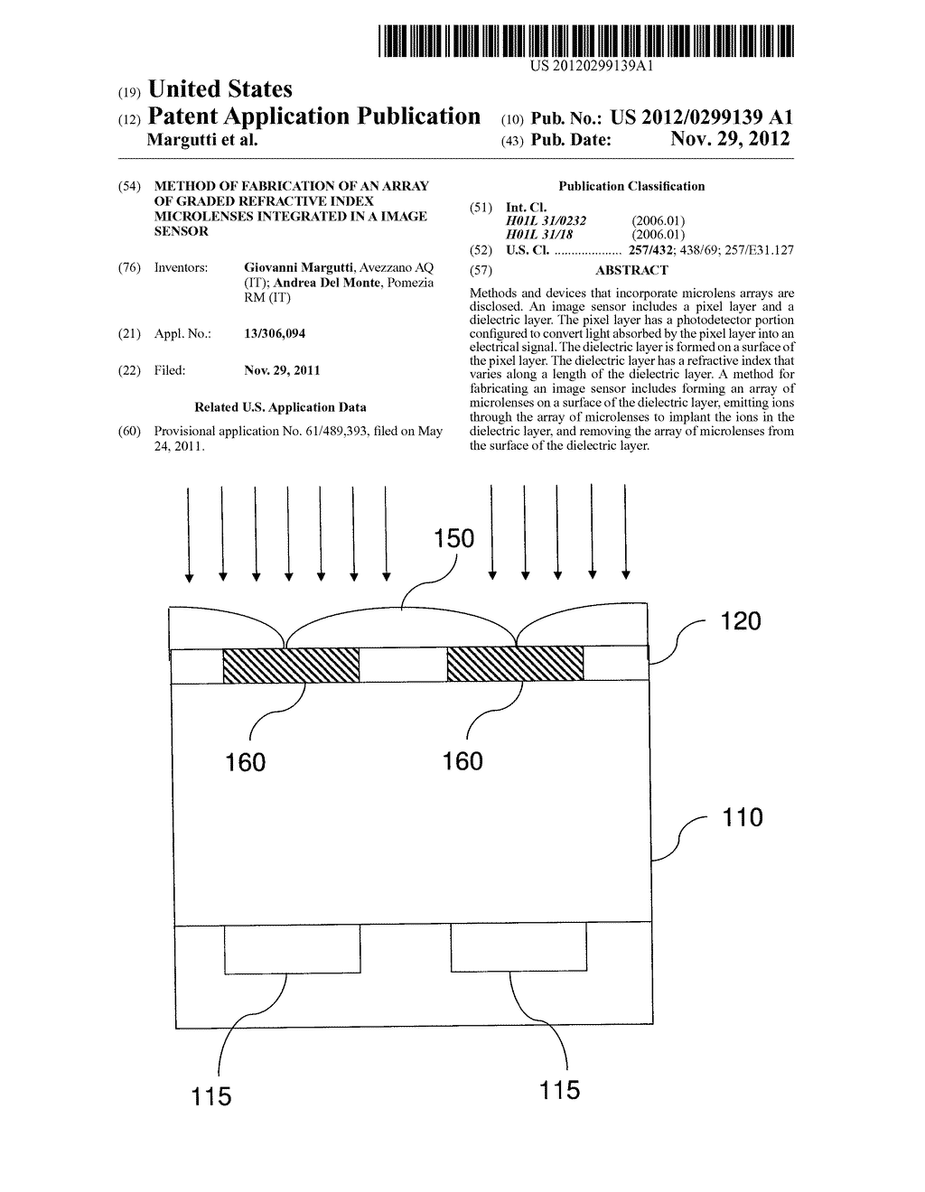 METHOD OF FABRICATION OF AN ARRAY OF GRADED REFRACTIVE INDEX MICROLENSES     INTEGRATED IN A IMAGE SENSOR - diagram, schematic, and image 01