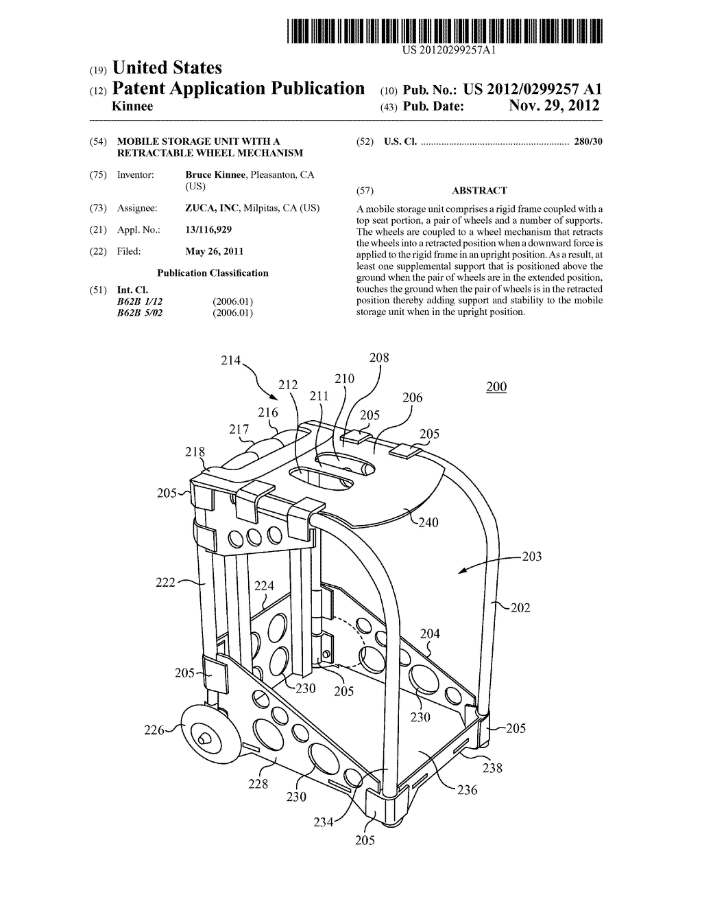 MOBILE STORAGE UNIT WITH A RETRACTABLE WHEEL MECHANISM - diagram, schematic, and image 01