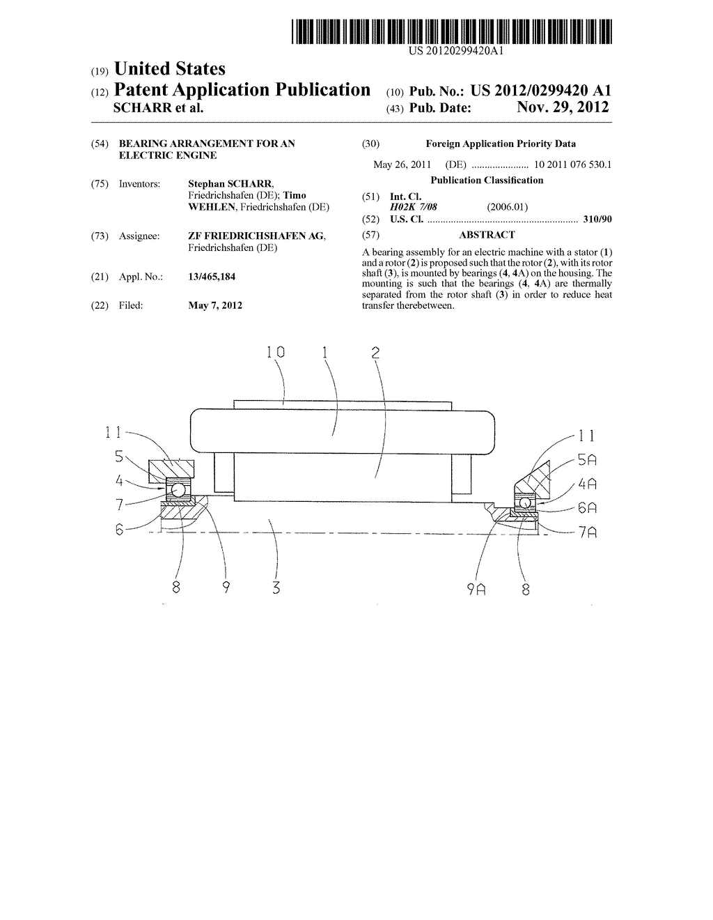 BEARING ARRANGEMENT FOR AN ELECTRIC ENGINE - diagram, schematic, and image 01