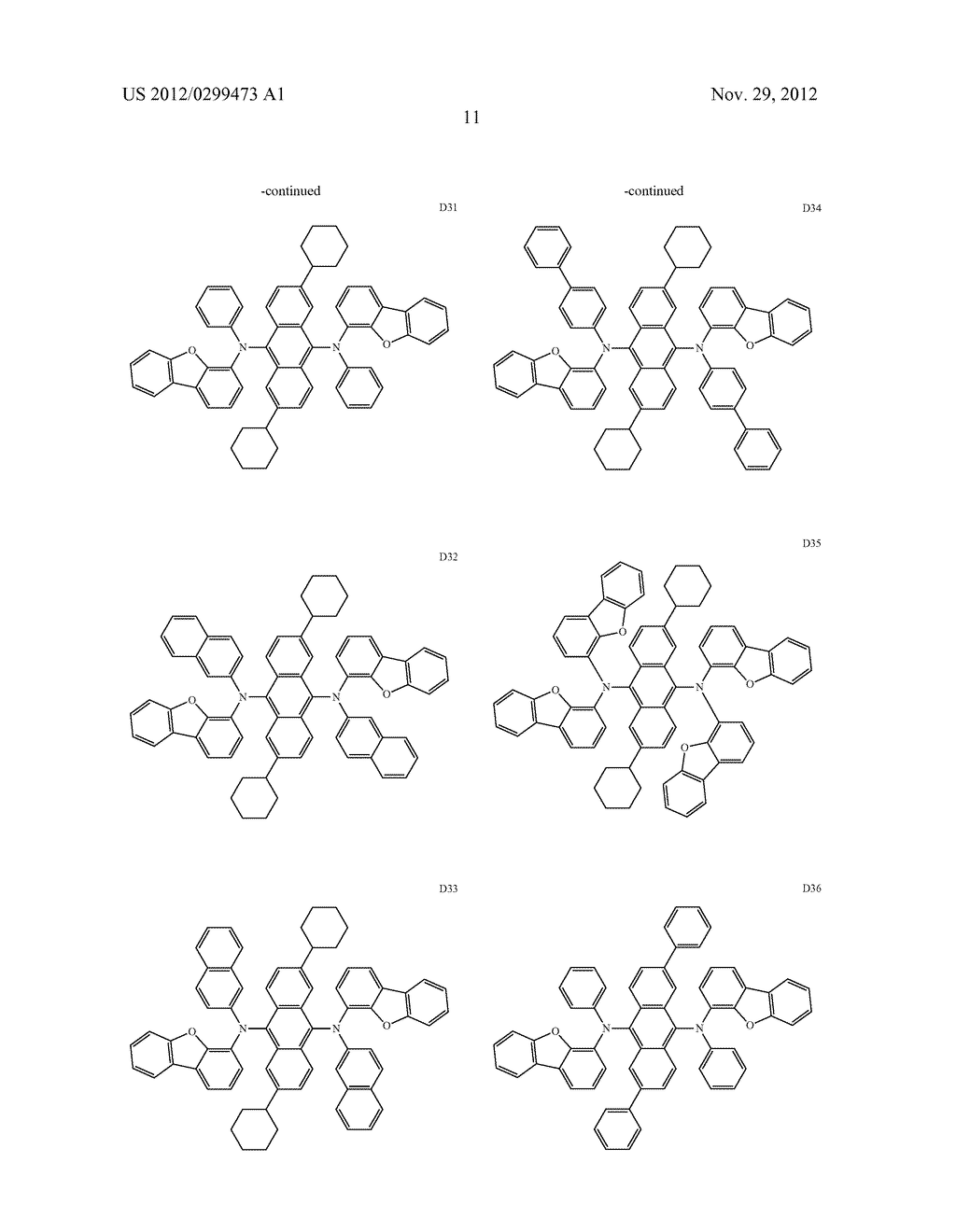 AMINOANTHRACENE DERIVATIVE AND ORGANIC ELECTROLUMINESCENT ELEMENT FORMED     USING SAME - diagram, schematic, and image 12