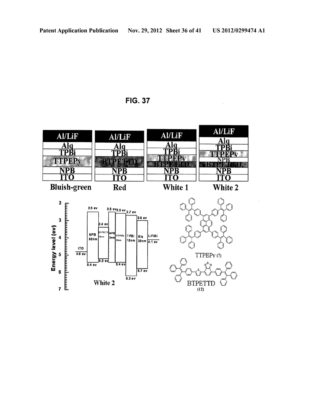 LIGHT EMITTING TETRAPHENYLENE DERIVATIVES, ITS METHOD FOR PREPARATION AND     LIGHT EMITTING DEVICE USING THE SAME DERIVATIVES - diagram, schematic, and image 37