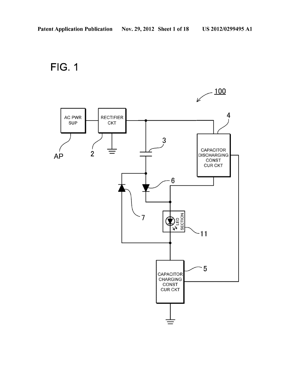 LIGHT-EMITTING DIODE DRIVING APPARATUS INCLUDING CHARGING/DISCHARGING     CAPACITOR - diagram, schematic, and image 02
