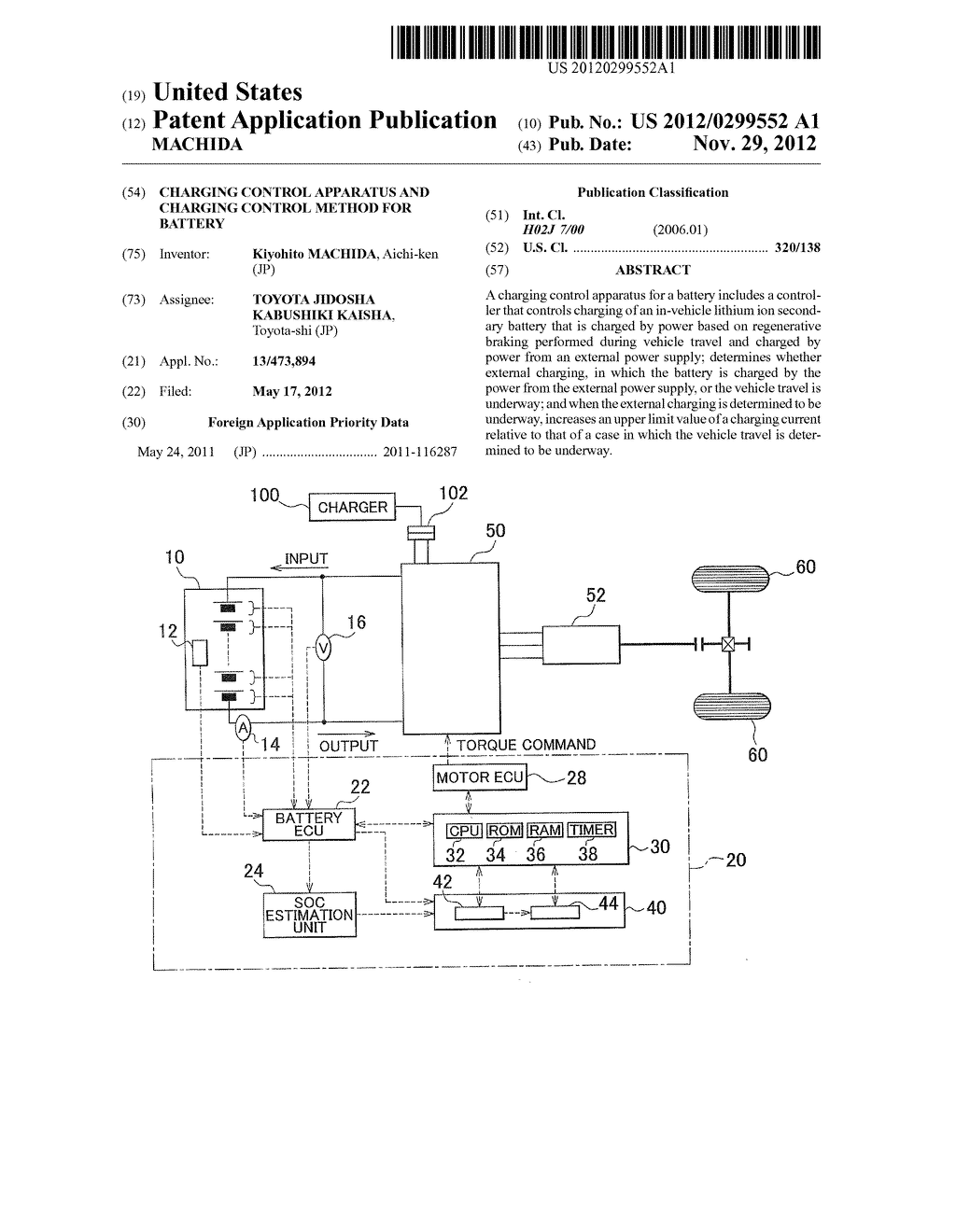 CHARGING CONTROL APPARATUS AND CHARGING CONTROL METHOD FOR BATTERY - diagram, schematic, and image 01