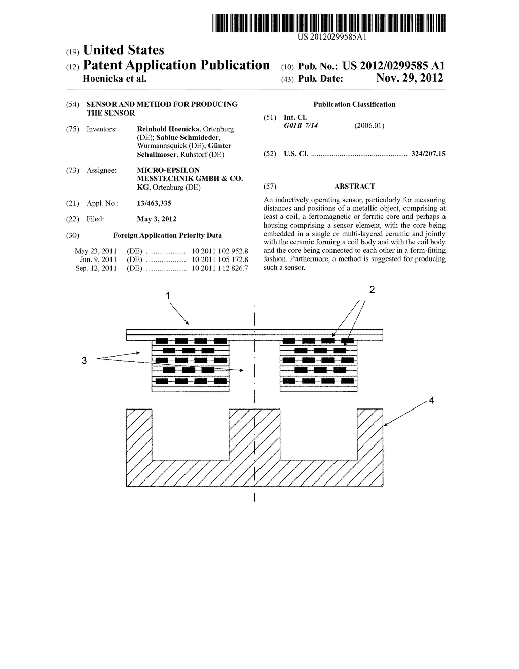 SENSOR AND METHOD FOR PRODUCING THE SENSOR - diagram, schematic, and image 01