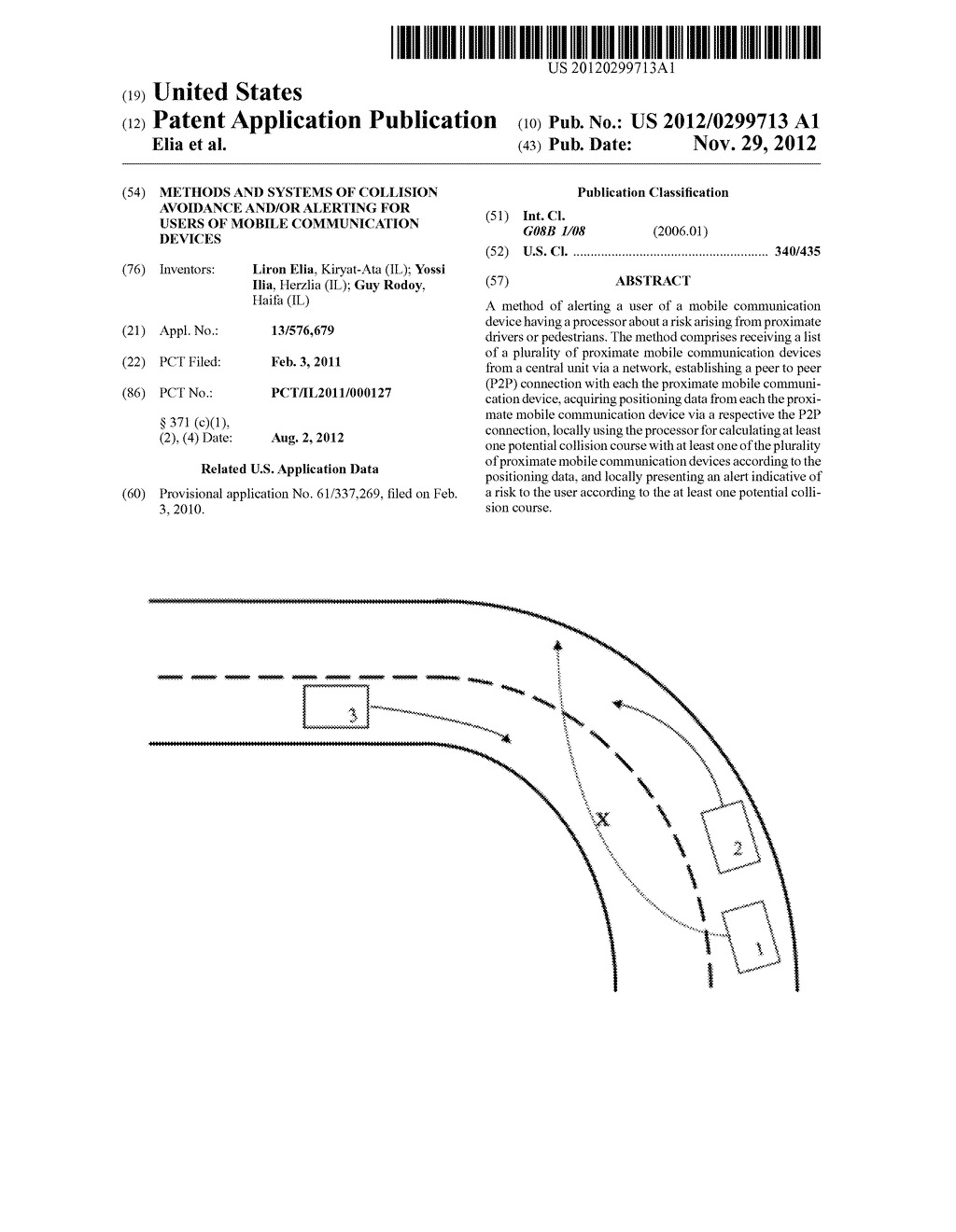 METHODS AND SYSTEMS OF COLLISION AVOIDANCE AND/OR ALERTING FOR USERS OF     MOBILE COMMUNICATION DEVICES - diagram, schematic, and image 01