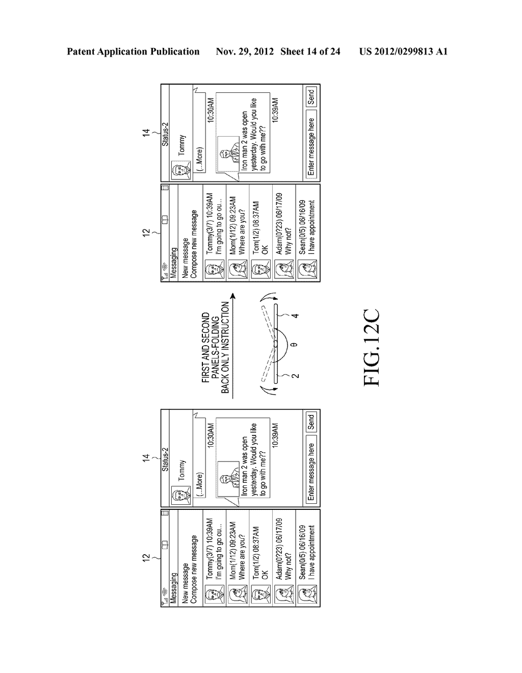 METHOD AND APPARATUS FOR INPUTTING USER COMMANDS USING RELATIVE MOVEMENTS     OF DEVICE PANELS - diagram, schematic, and image 15