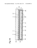 INSTALLATION STRUCTURE OF THIN-TYPE DISPLAY AND RESISTIVE FILM TYPE TOUCH     PANEL, RESISTIVE FILM TYPE TOUCH PANEL UNIT WITH FRONT-SURFACE     PROTRUSIONS, AND THIN-TYPE DISPLAY UNIT WITH BACK-SURFACE PROTRUSIONS diagram and image