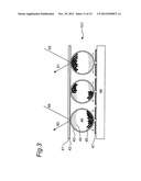 INSTALLATION STRUCTURE OF THIN-TYPE DISPLAY AND RESISTIVE FILM TYPE TOUCH     PANEL, RESISTIVE FILM TYPE TOUCH PANEL UNIT WITH FRONT-SURFACE     PROTRUSIONS, AND THIN-TYPE DISPLAY UNIT WITH BACK-SURFACE PROTRUSIONS diagram and image