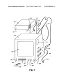 Apparatus for viewing full version of content contained therein on a     nearby display screen diagram and image