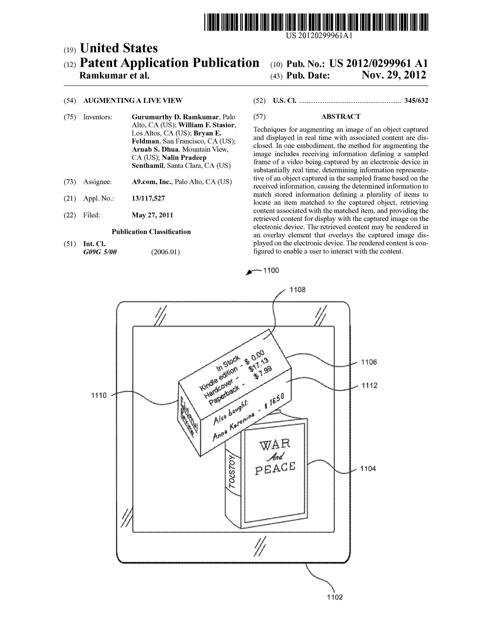 AUGMENTING A LIVE VIEW - diagram, schematic, and image 01