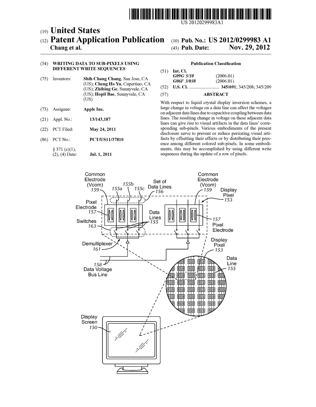 WRITING DATA TO SUB-PIXELS USING DIFFERENT WRITE SEQUENCES - diagram, schematic, and image 01