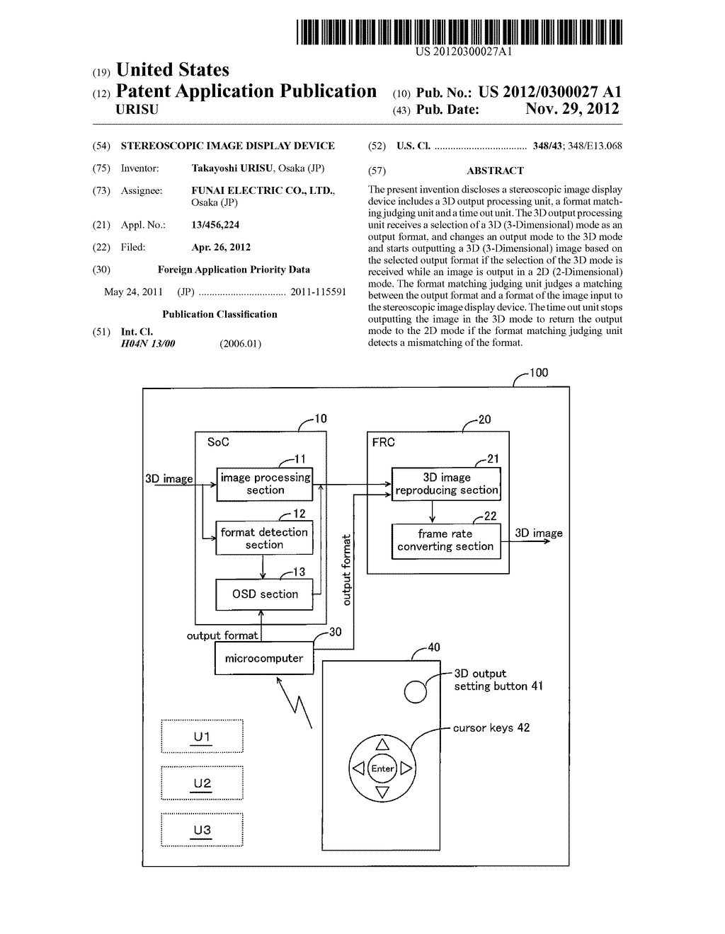 STEREOSCOPIC IMAGE DISPLAY DEVICE - diagram, schematic, and image 01