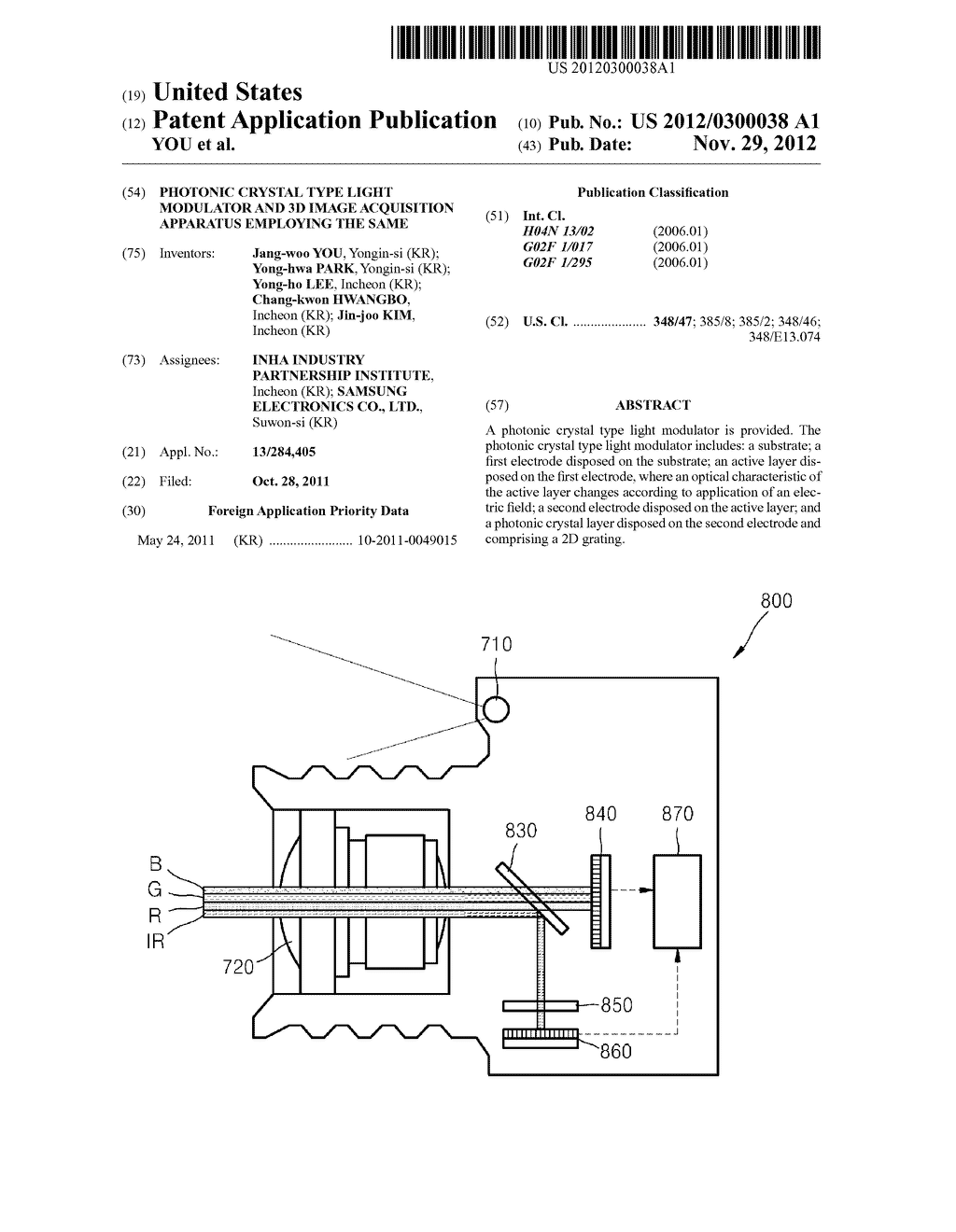 PHOTONIC CRYSTAL TYPE LIGHT MODULATOR AND 3D IMAGE ACQUISITION APPARATUS     EMPLOYING THE SAME - diagram, schematic, and image 01