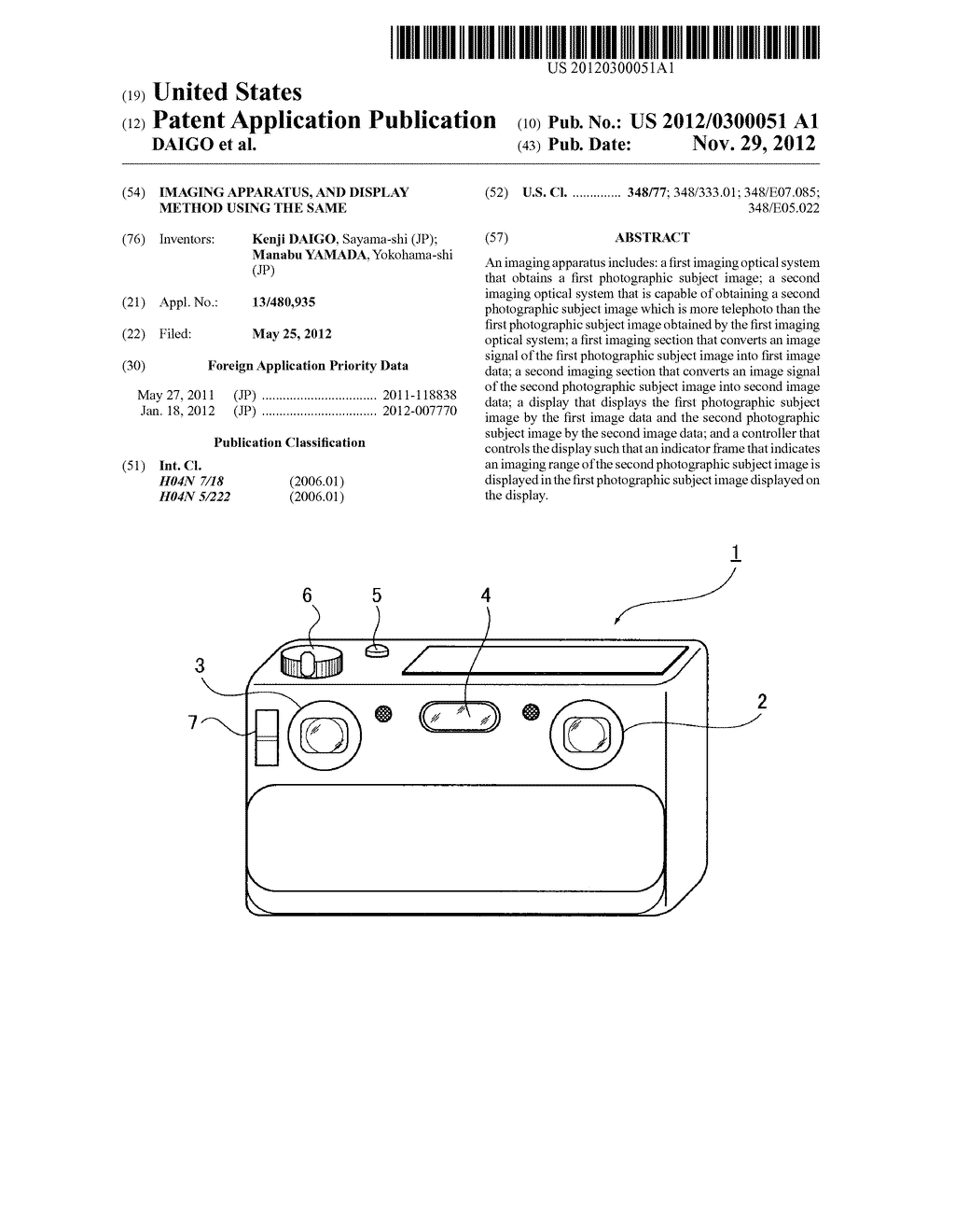 IMAGING APPARATUS, AND DISPLAY METHOD USING THE SAME - diagram, schematic, and image 01