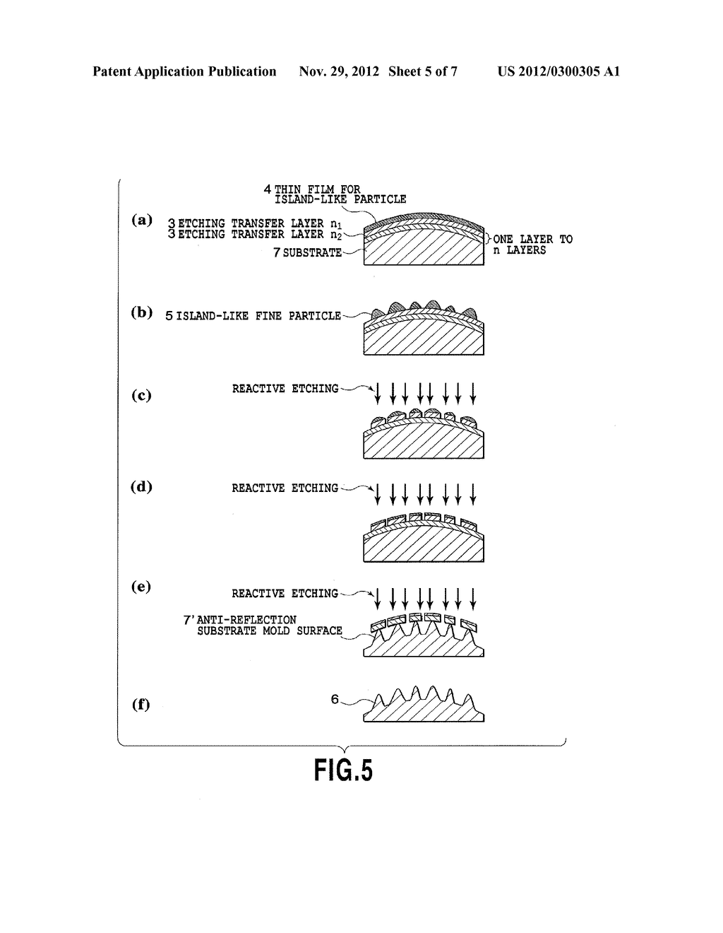 MOLD FOR OPTICAL DEVICE WITH ANTI-REFLECTION STRUCTURE, METHOD FOR     PRODUCING THE SAME, AND OPTICAL DEVICE - diagram, schematic, and image 06