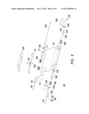 HINGE DEVICE AND KEYBOARD DOCK AND PORTABLE ELECTRONIC DEVICE HAVING THE     SAME diagram and image