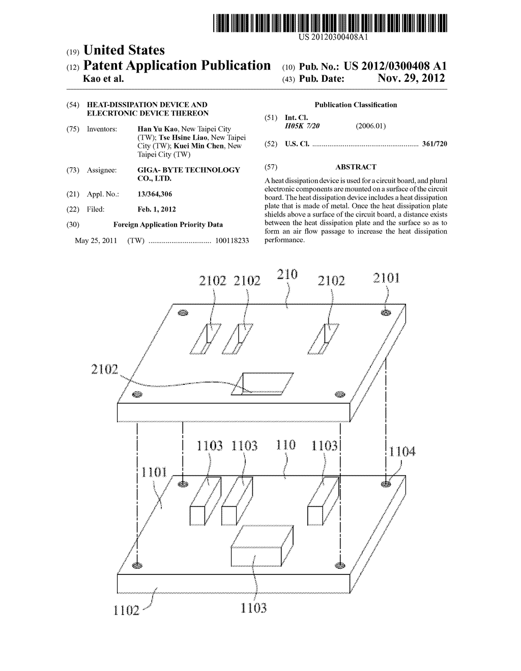 HEAT-DISSIPATION DEVICE AND ELECRTONIC DEVICE THEREON - diagram, schematic, and image 01