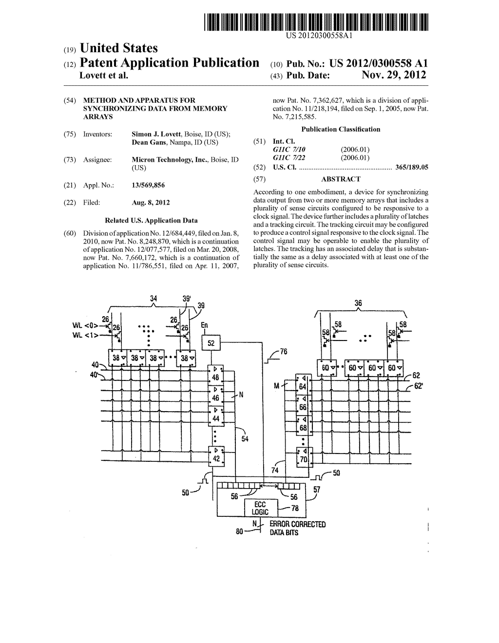 METHOD AND APPARATUS FOR SYNCHRONIZING DATA FROM MEMORY ARRAYS - diagram, schematic, and image 01