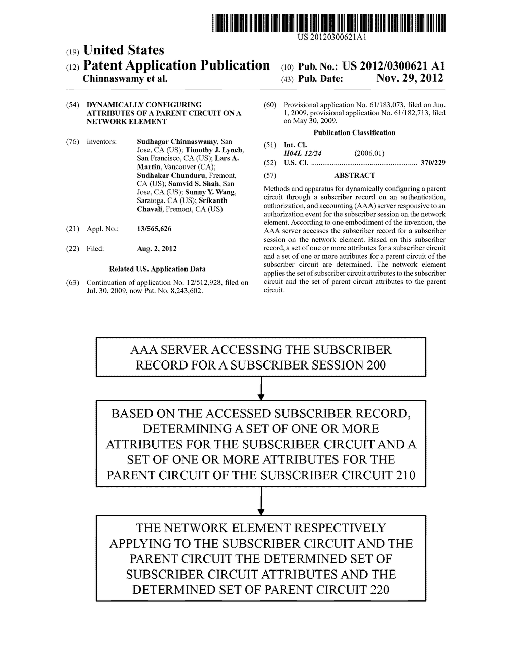 DYNAMICALLY CONFIGURING ATTRIBUTES OF A PARENT CIRCUIT ON A NETWORK     ELEMENT - diagram, schematic, and image 01