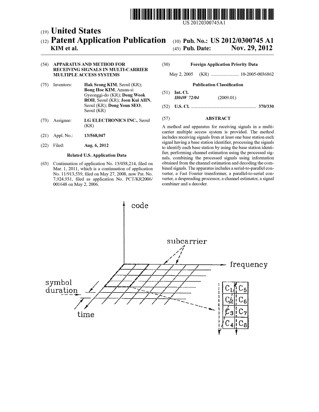 APPARATUS AND METHOD FOR RECEIVING SIGNALS IN MULTI-CARRIER MULTIPLE     ACCESS SYSTEMS - diagram, schematic, and image 01