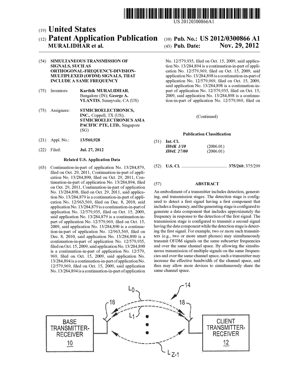 SIMULTANEOUS TRANSMISSION OF SIGNALS, SUCH AS     ORTHOGONAL-FREQUENCY-DIVISION-MULTIPLEXED (OFDM) SIGNALS, THAT INCLUDE A     SAME FREQUENCY - diagram, schematic, and image 01