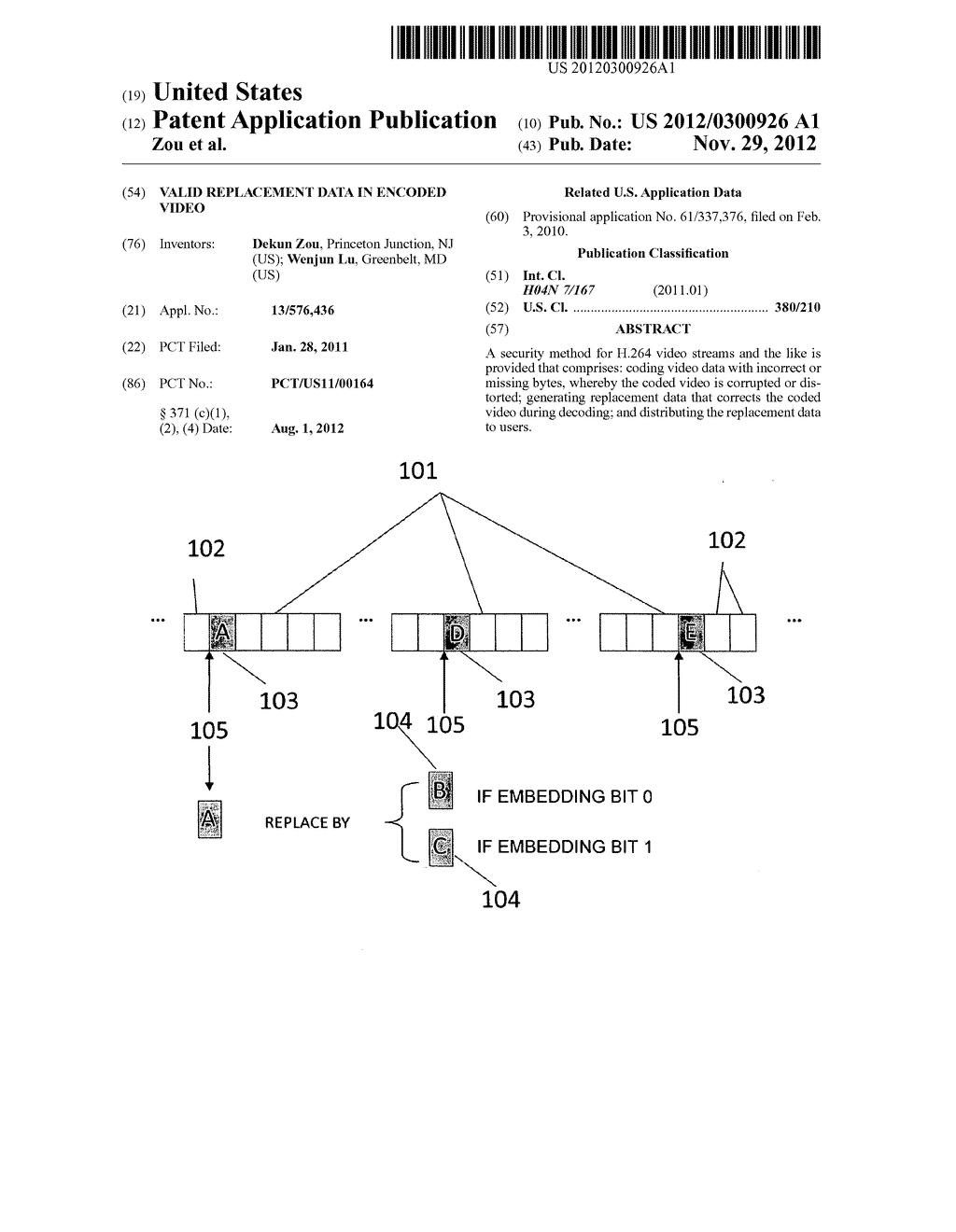 VALID REPLACEMENT DATA IN ENCODED VIDEO - diagram, schematic, and image 01