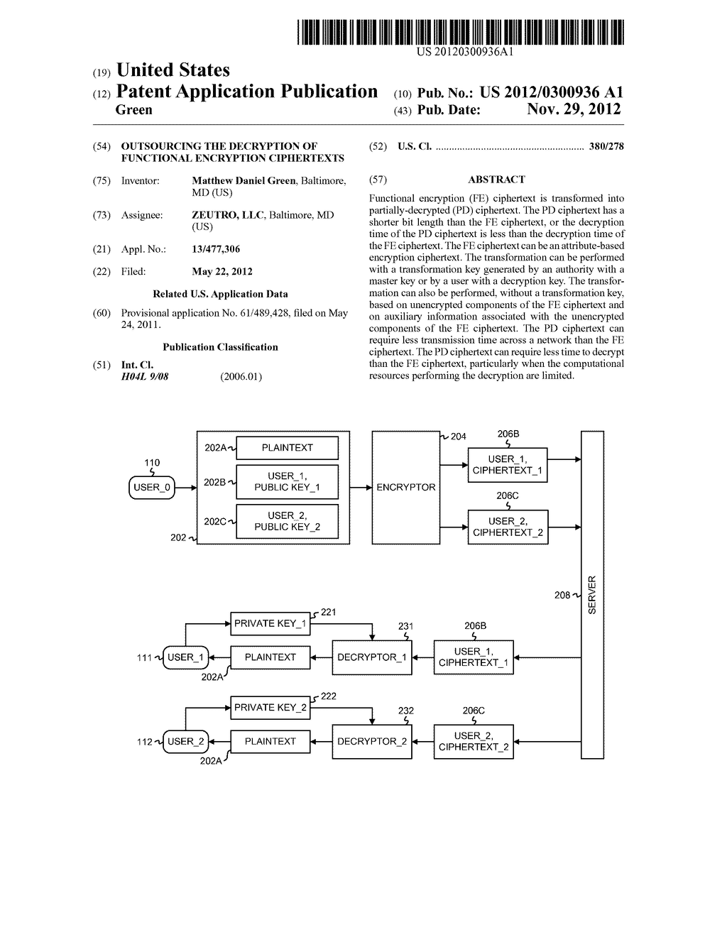 Outsourcing the Decryption of Functional Encryption Ciphertexts - diagram, schematic, and image 01