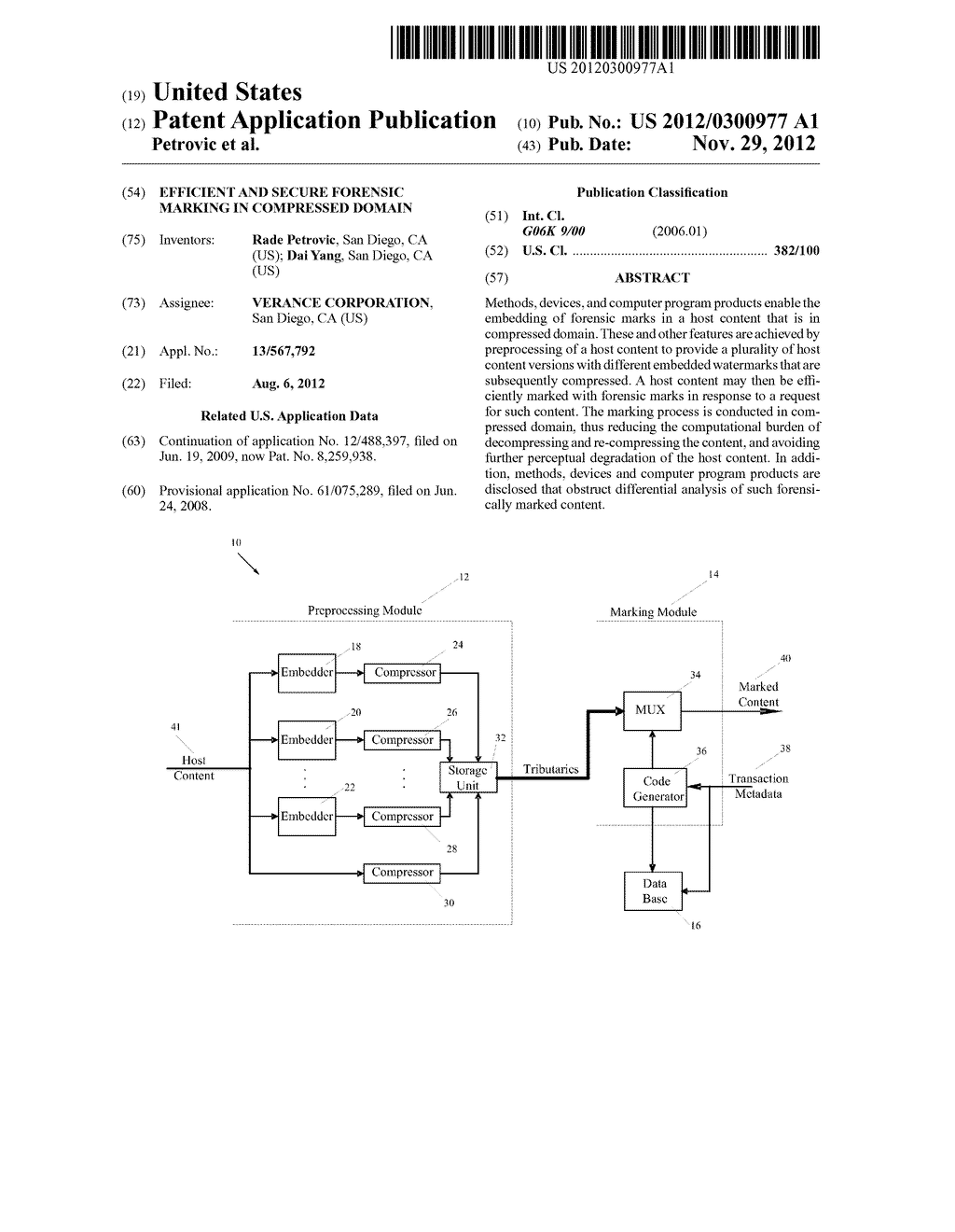 EFFICIENT AND SECURE FORENSIC MARKING IN COMPRESSED DOMAIN - diagram, schematic, and image 01