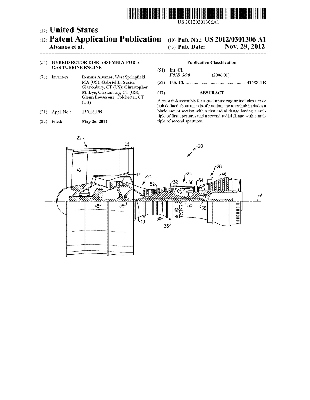 HYBRID ROTOR DISK ASSEMBLY FOR A GAS TURBINE ENGINE - diagram, schematic, and image 01