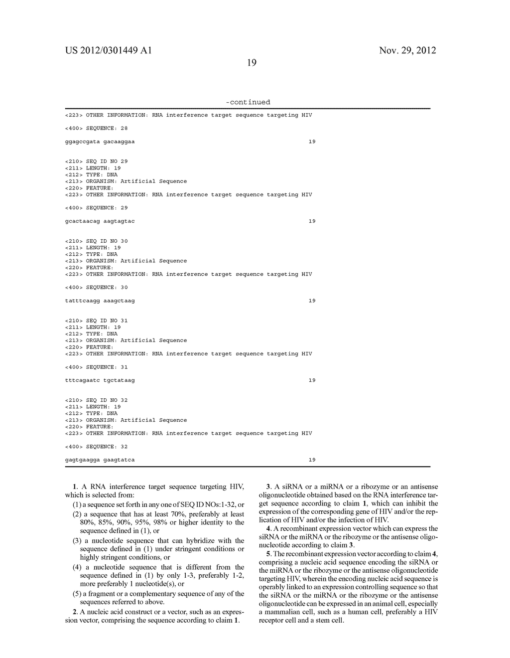 RNA INTERFERENCE TARGET FOR TREATING AIDS - diagram, schematic, and image 29