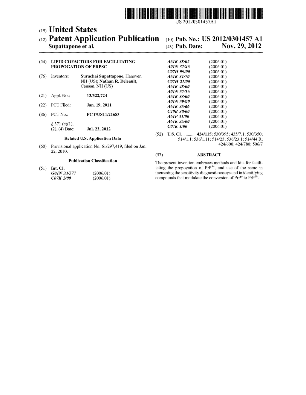 LIPID COFACTORS FOR FACILITATING PROPOGATION OF PRPsc - diagram, schematic, and image 01