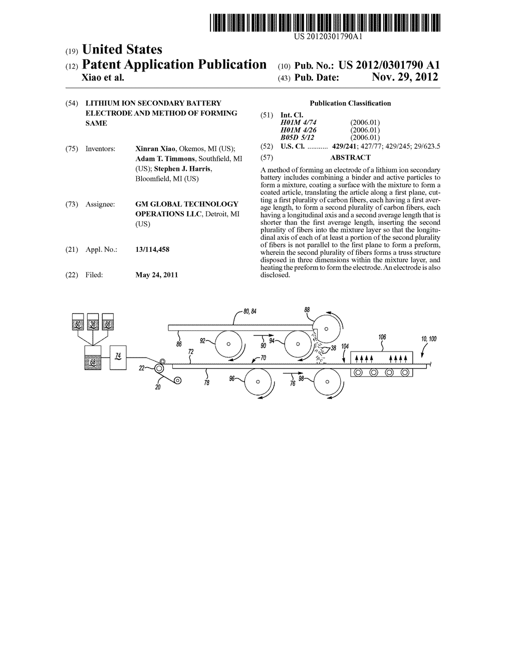 LITHIUM ION SECONDARY BATTERY ELECTRODE AND METHOD OF FORMING SAME - diagram, schematic, and image 01