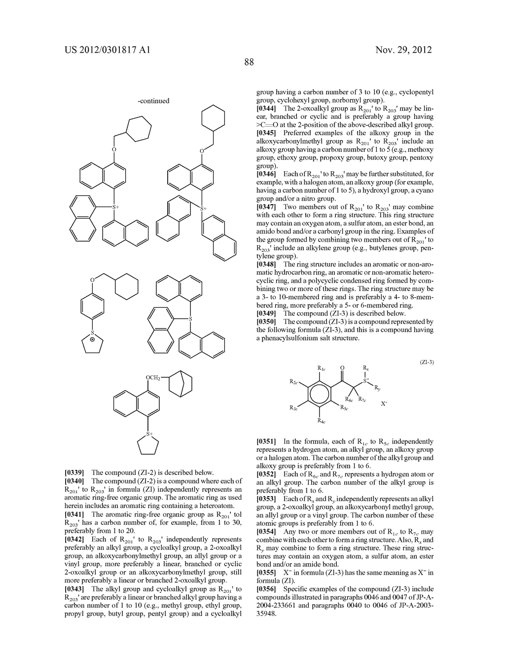 ACTINIC RAY-SENSITIVE OR RADIATION-SENSITIVE RESIN COMPOSITION, RESIST     FILM USING THE COMPOSITION AND PATTERN FORMING METHOD - diagram, schematic, and image 89