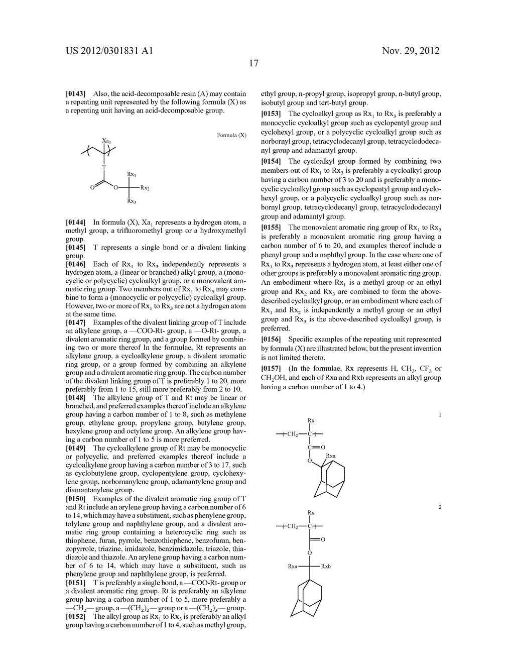 ACTINIC RAY-SENSITIVE OR RADIATION-SENSITIVE RESIN COMPOSITION, AND RESIST     FILM AND PATTERN FORMING METHOD USING THE SAME - diagram, schematic, and image 19