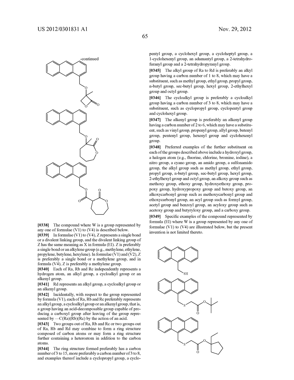 ACTINIC RAY-SENSITIVE OR RADIATION-SENSITIVE RESIN COMPOSITION, AND RESIST     FILM AND PATTERN FORMING METHOD USING THE SAME - diagram, schematic, and image 67