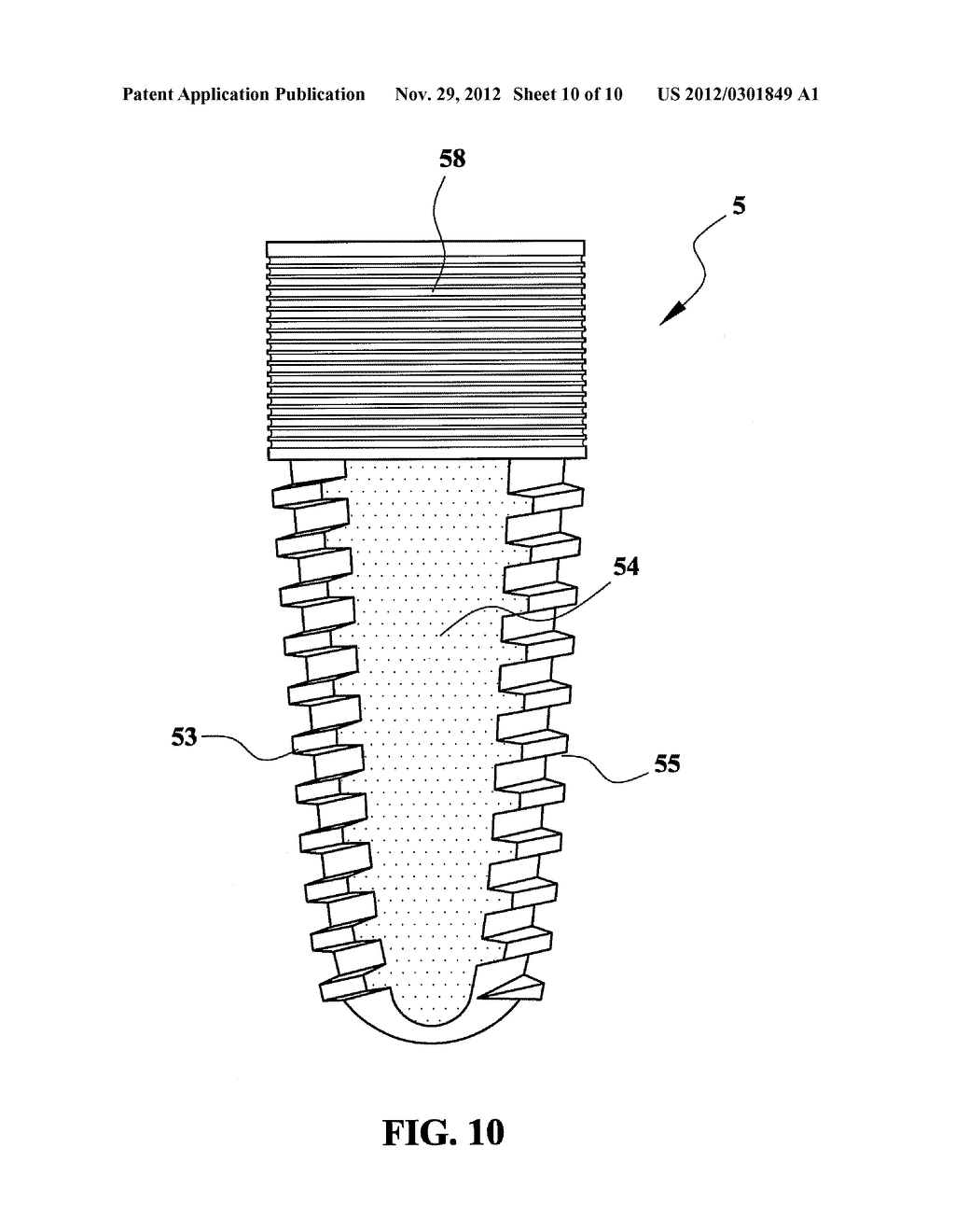 ZIRCONIUM OXIDE DENTAL IMPLANT WITH INTERNAL THREAD AND POLYGONAL TAPERING     SECTION, AND THE MOLD FOR MOLDING THE SAME - diagram, schematic, and image 11