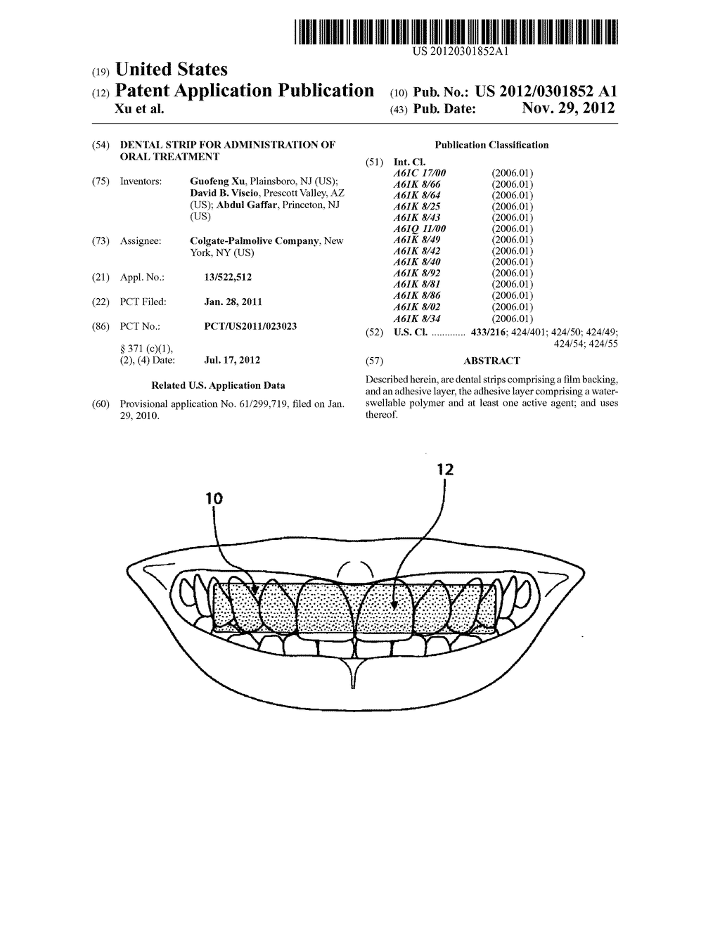 DENTAL STRIP FOR ADMINISTRATION OF ORAL TREATMENT - diagram, schematic, and image 01