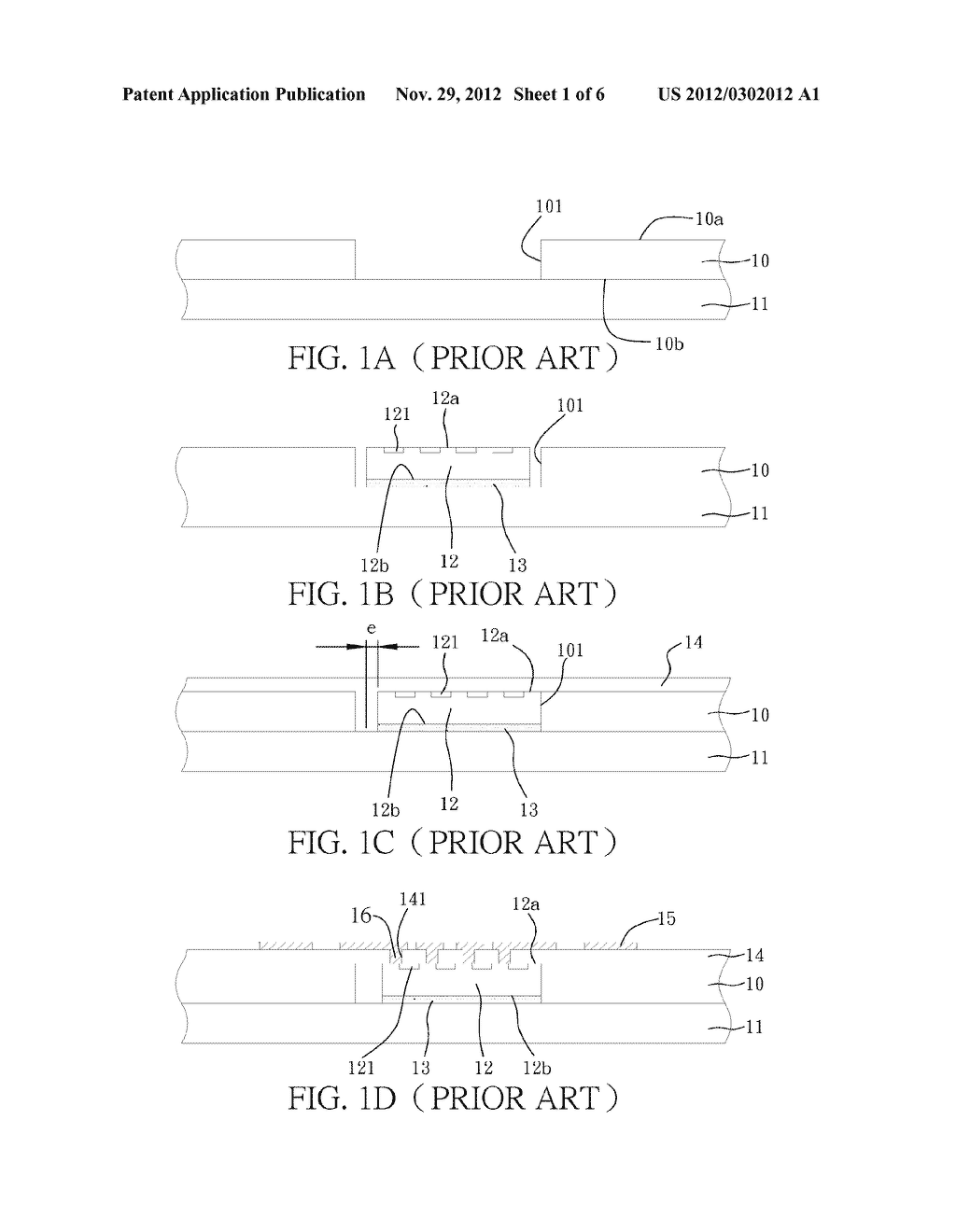 METHOD FOR FABRICATING PACKAGING SUBSTRATE WITH EMBEDDED SEMICONDUCTOR     COMPONENT - diagram, schematic, and image 02