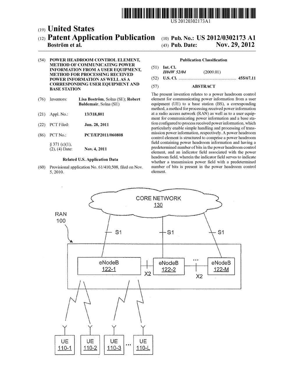 Power Headroom Control Element, Method of Communicating Power Information     from a User Equipment, Method for Processing Received Power Information     as Well as a Corresponding User Equipment and Base Station - diagram, schematic, and image 01