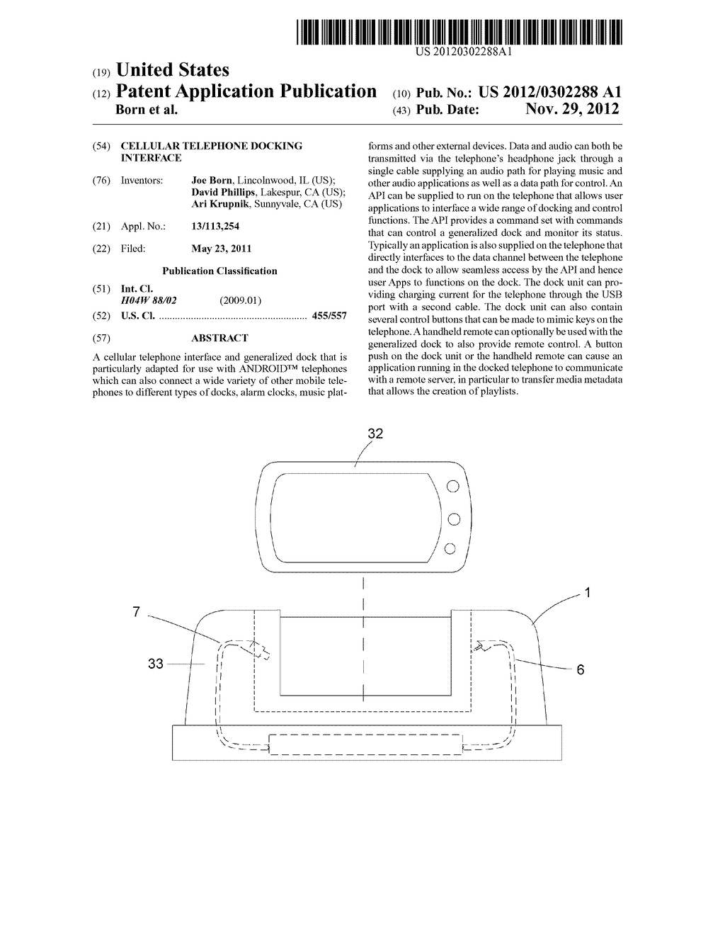 Cellular Telephone Docking Interface - diagram, schematic, and image 01