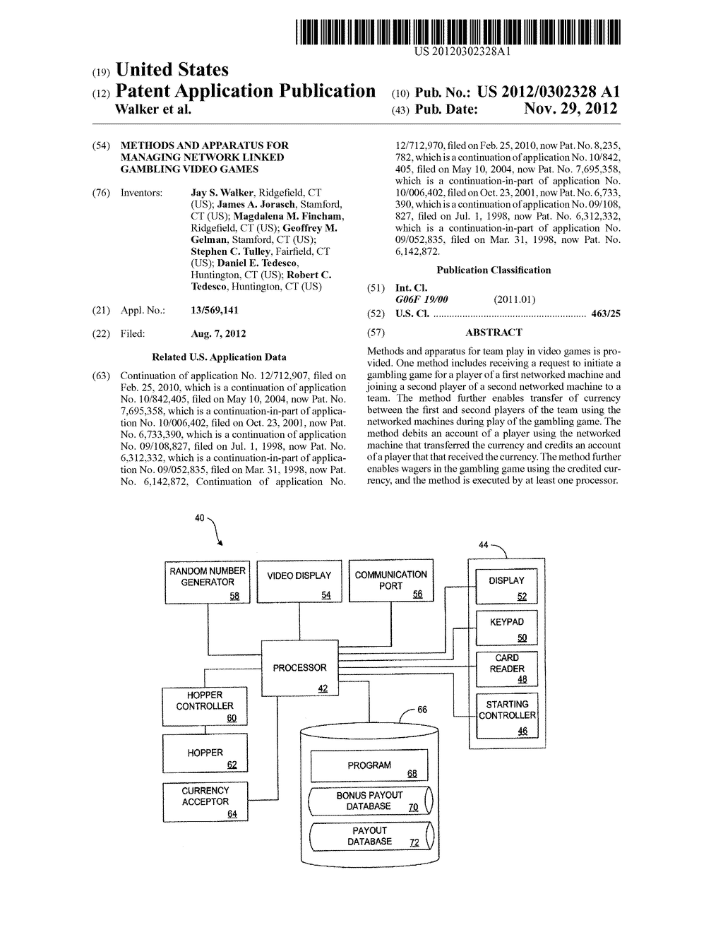 METHODS AND APPARATUS FOR MANAGING NETWORK LINKED GAMBLING VIDEO GAMES - diagram, schematic, and image 01