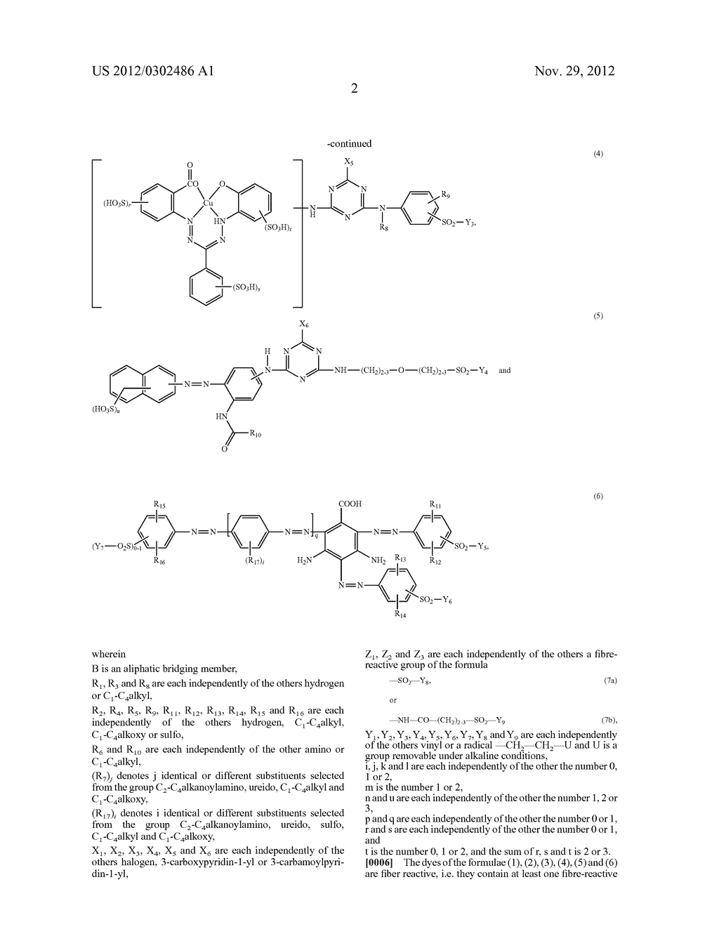 Mixtures of Fibre-Reactive Dyes and Their Use in a Method for Di- or     Trichromatic Dyeing or Printing - diagram, schematic, and image 03