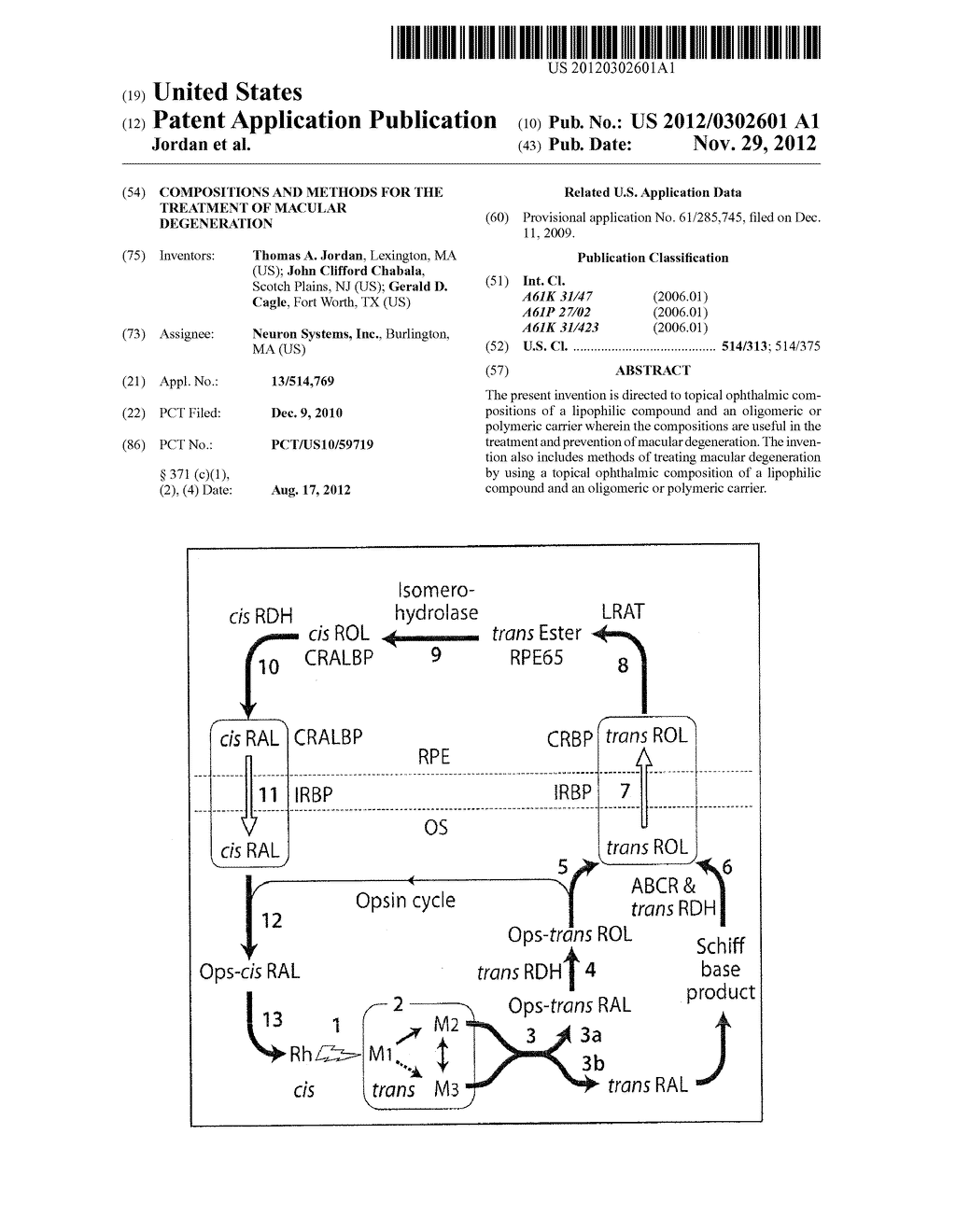 COMPOSITIONS AND METHODS FOR THE TREATMENT OF MACULAR DEGENERATION - diagram, schematic, and image 01