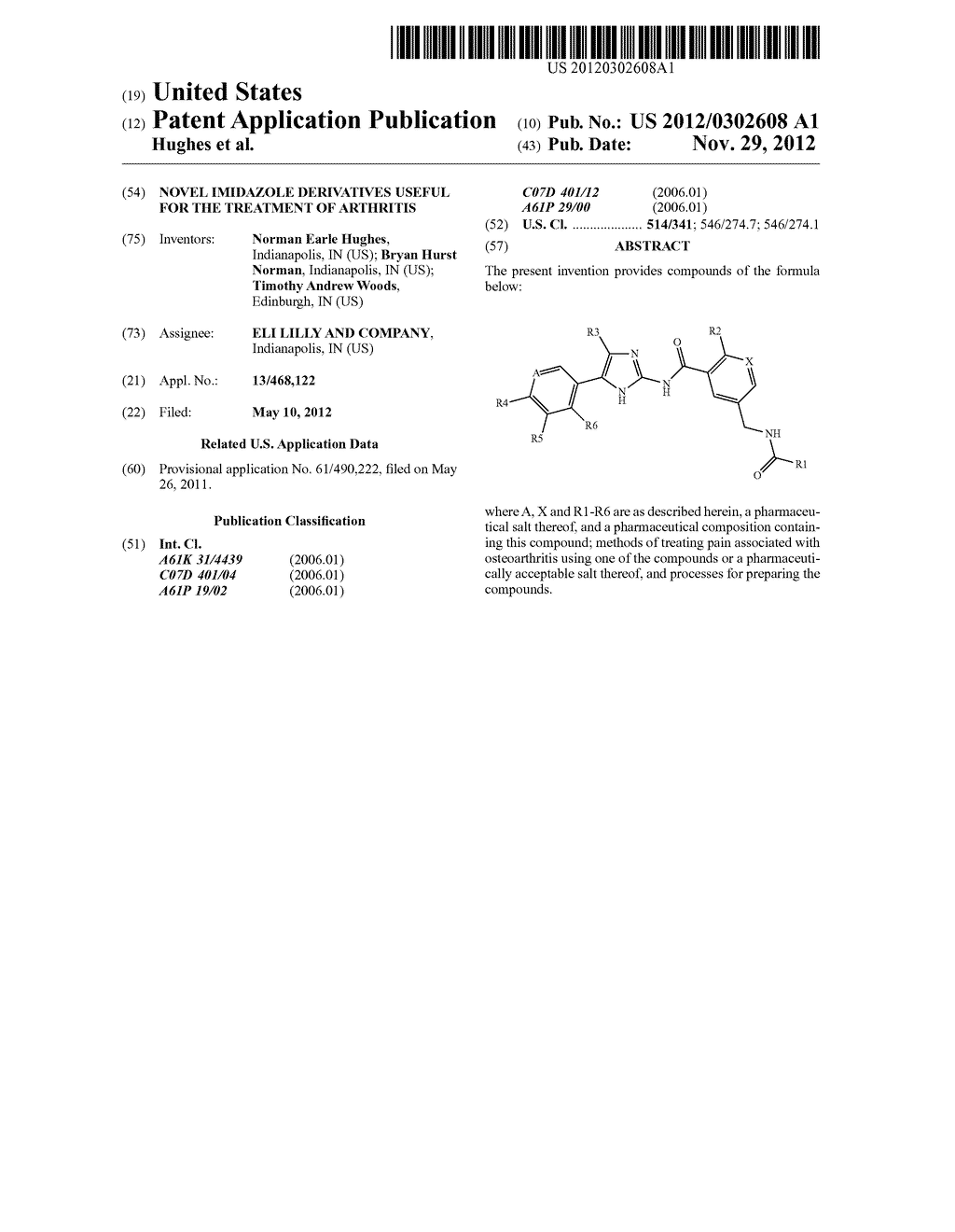 Novel Imidazole Derivatives Useful for the Treatment of Arthritis - diagram, schematic, and image 01