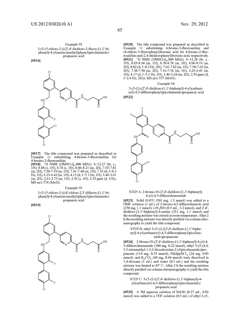 PICOLINAMIDO-PROPANOIC ACID DERIVATIVES USEFUL AS GLUCAGON RECEPTOR     ANTAGONISTS - diagram, schematic, and image 66