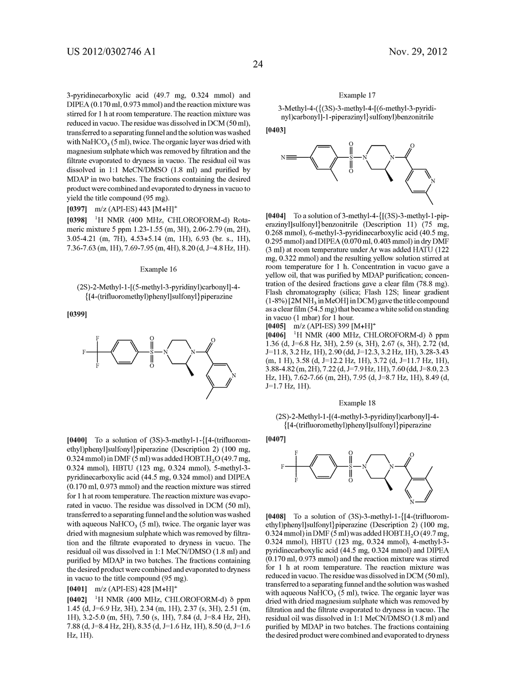 3-PYRIDYLCARBONYL-PIPERAZINYLSULFONYL DERIVATIVES - diagram, schematic, and image 25