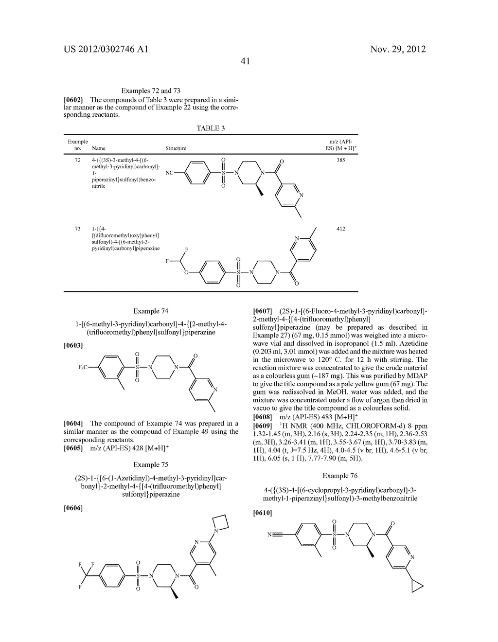 3-PYRIDYLCARBONYL-PIPERAZINYLSULFONYL DERIVATIVES - diagram, schematic, and image 42