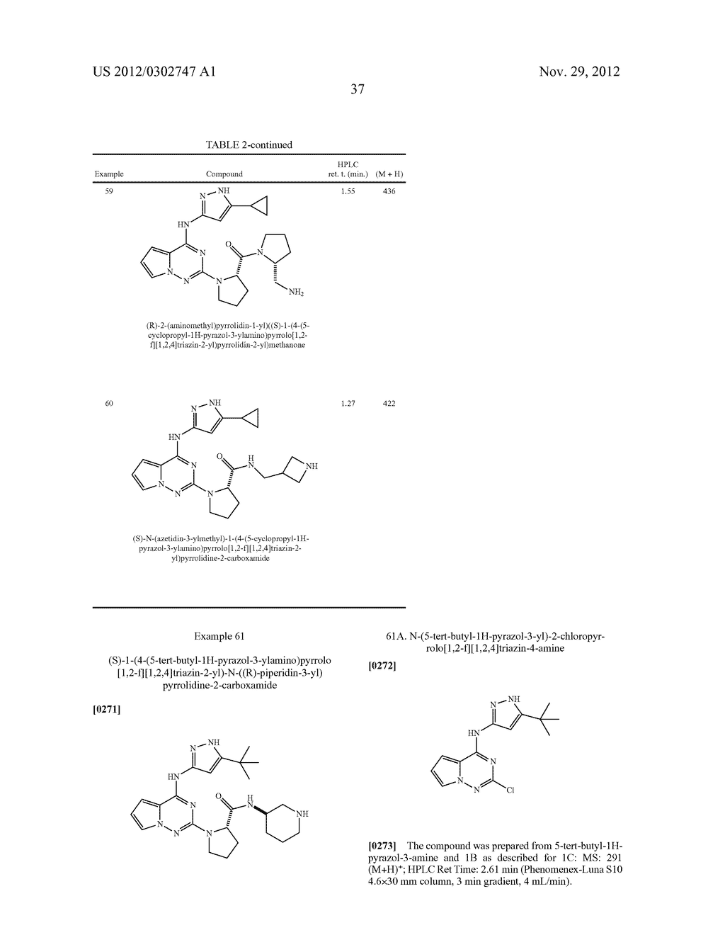 PYRROLOTRIAZINE KINASE INHIBITORS - diagram, schematic, and image 38