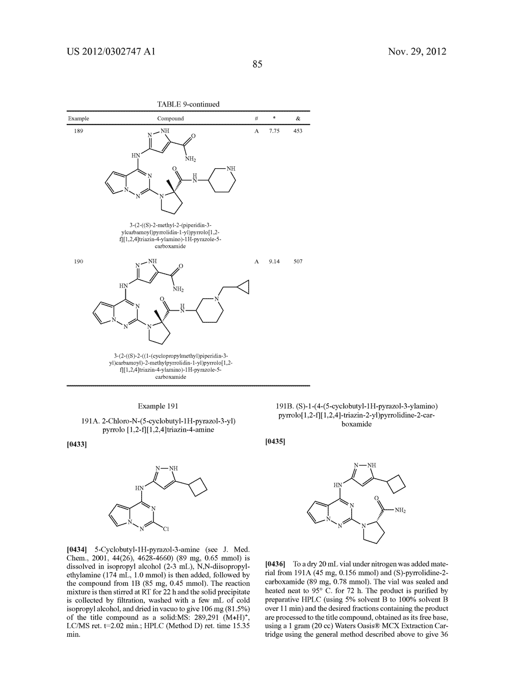 PYRROLOTRIAZINE KINASE INHIBITORS - diagram, schematic, and image 86